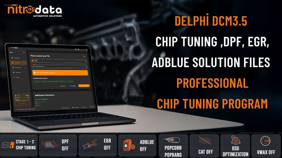 DCM3.5 Chip-tuning, fichiers de solutions DPF-EGR-AdBlue | Solutions logicielles ECU automatiques avec Nitro Data