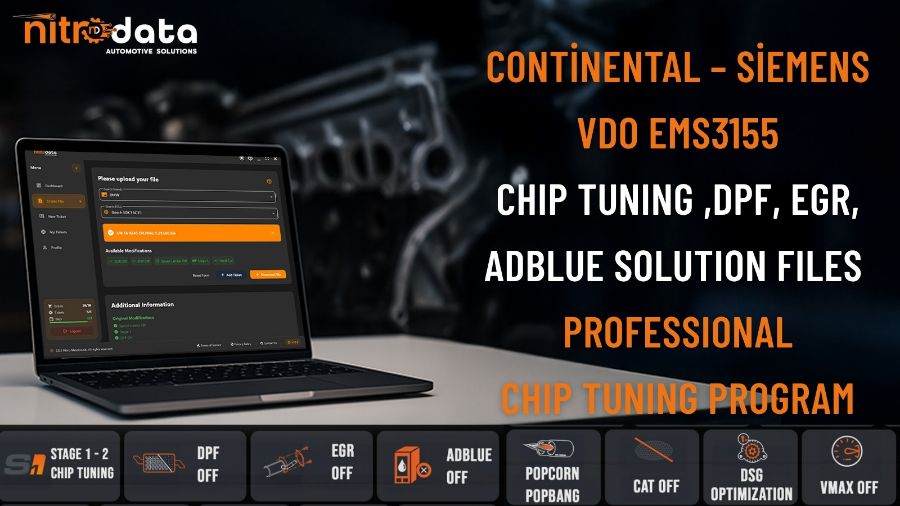 EMS3155 Chip Tuning, Fichiers de Solution DPF-EGR-AdBlue | Solutions Logicielles ECU Automatiques avec Nitro Data