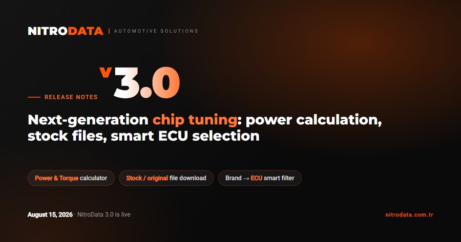 NitroData 3.0 Is Live: Power Calculation, Stock Files, and Smart ECU Selection