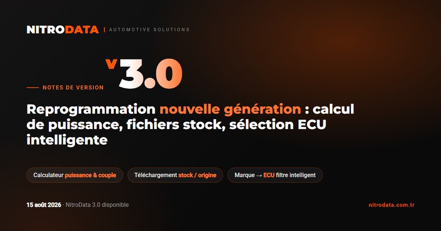 NitroData 3.0 est disponible : calcul de puissance, fichiers d'origine et sélection ECU intelligente